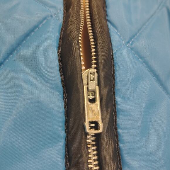 70s Blue Vintage Sears Work Leisure Zip Up Quilted Vest Pockets Size Small Mens - Picture 5 of 8